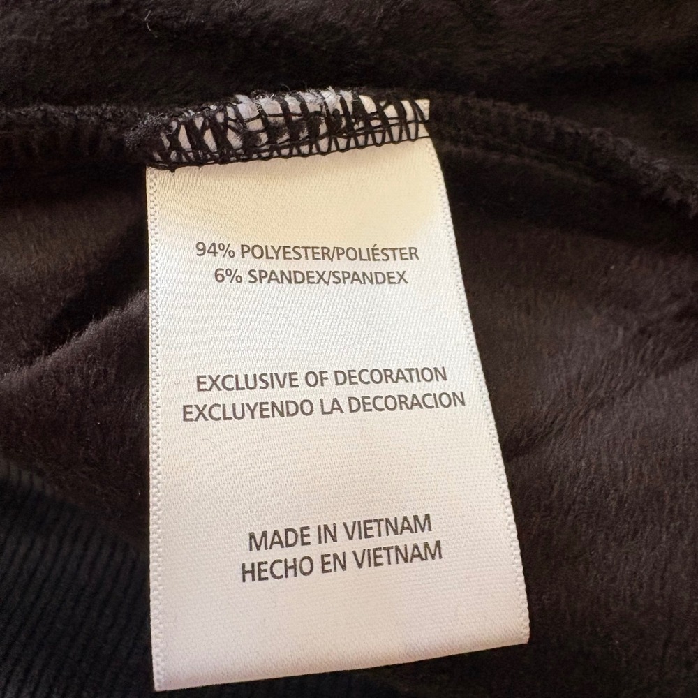 Halston Velour Quarter Zip Pullover Black Ribbed Sweatshirt XL NWT - Picture 7 of 8